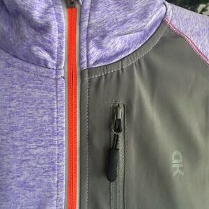 Little Donkey Andy purple Dry Fit Quarter Zip Up Shirt. Size Medium